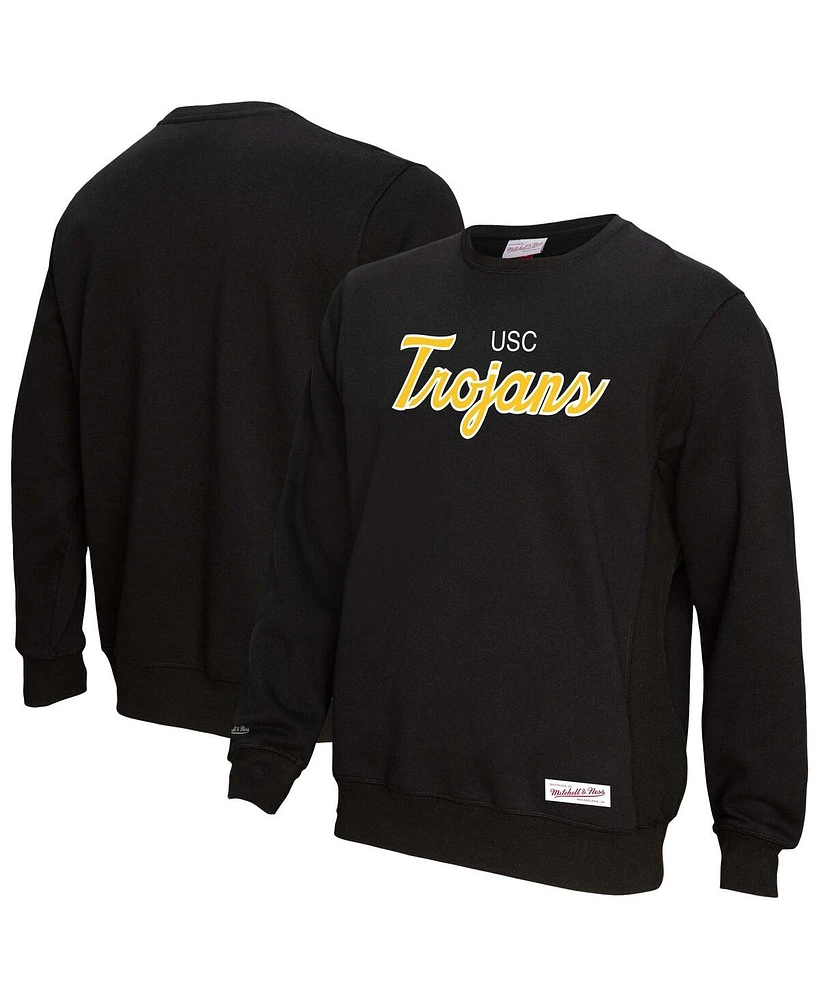 Mitchell & Ness Men's Black Usc Trojans Elite Script Pullover Sweatshirt