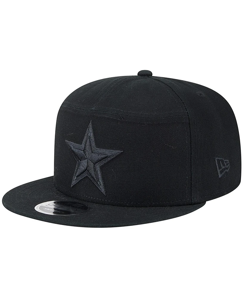 New Era Men's Black Dallas Cowboys Adventure Canvas Split Panel 9FIFTY Snapback Hat