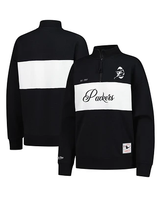 Mitchell & Ness Women's Black Green Bay Packers Quarter-Zip Jacket