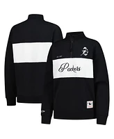 Mitchell & Ness Women's Black Green Bay Packers Quarter-Zip Jacket