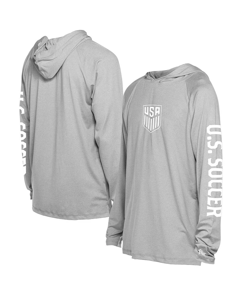 5th & Ocean Men's Gray Usmnt Adventure Raglan Long Sleeve Hooded T-Shirt