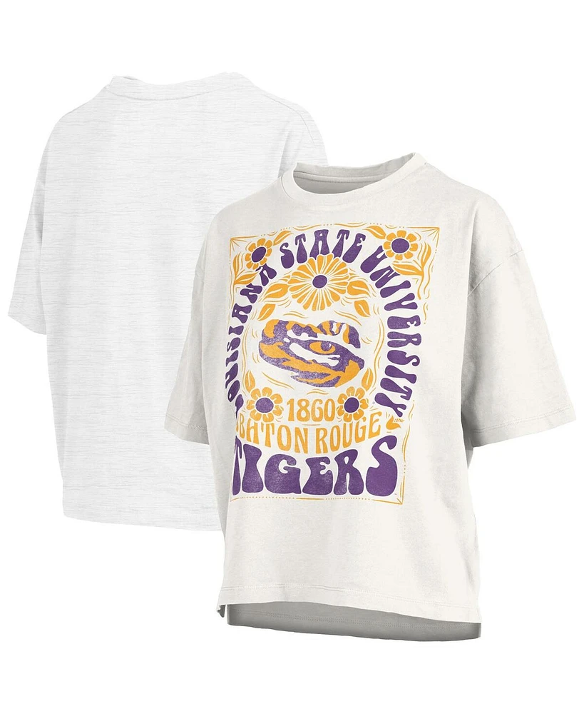 Pressbox Women's White Lsu Tigers Harmony Oversized T-Shirt