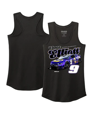 Hendrick Motorsports Team Collection Women's Black Chase Elliott Name Number Racer Back Tri-Blend Tank Top
