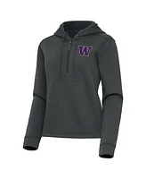 Antigua Women's Pewter Washington Huskies Contemporary Quarter-Zip Hoodie