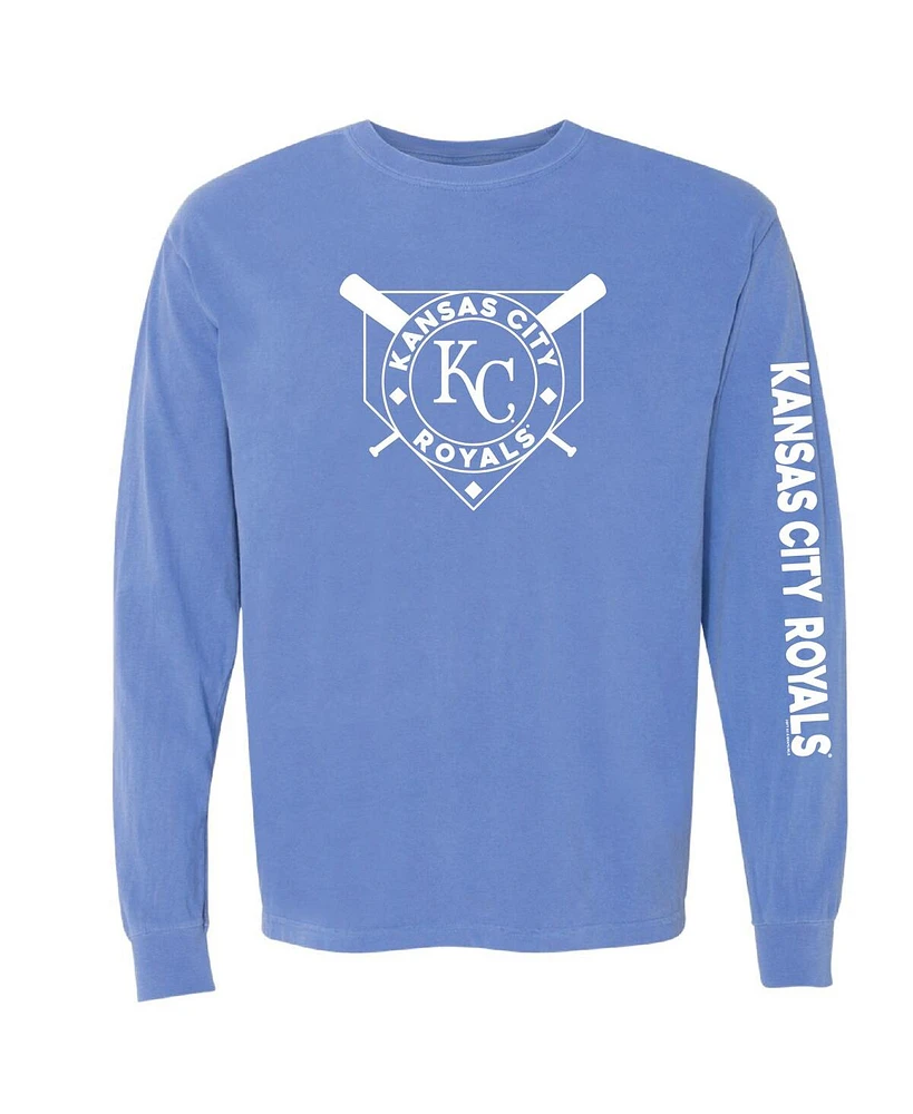 Soft as a Grape Women's Royal Kansas City Royals Pigment Dye Long Sleeve T-Shirt