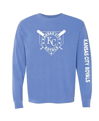 Soft as a Grape Women's Royal Kansas City Royals Pigment Dye Long Sleeve T-Shirt