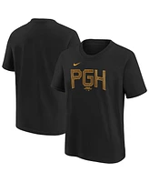 Nike Big Boys and Girls Black Pittsburgh Pirates City Connect Wordmark T-Shirt