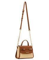 Madden Girl Allys Straw Top Handle Small Satchel Bag
