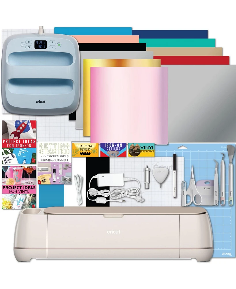 Cricut Maker 4 Cutting Machine with EasyPress 3 Heat Press and Materials Bundle