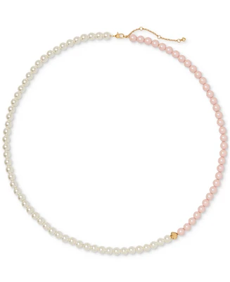 kate spade new york Pearlie Bead & Imitation Pearl Necklace, 34" + 3" extender