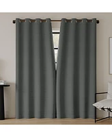 Sarasi Contrast Tweed Magnetic Closure 100% Blackout Grommet Curtain Panel