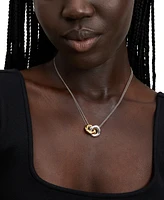 Kate Spade New York Two-Tone Interlock Ring Pendant Necklace, 16" + 3" extender