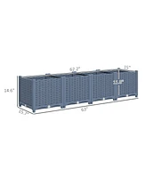 Outsunny x 1 ft Plastic Garden Box w/Drainage Holes