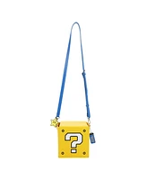Super Mario Bros Question Mark Block 6.5" Novelty Crossbody Bag
