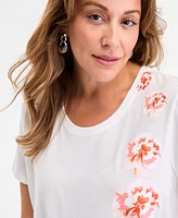 Style & Co Plus Printed Crewneck Graphic T-Shirt