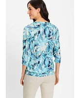 Olsen Women's Palm Print Tunic T-Shirt