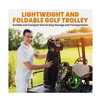 Jovial Foldable 3-Wheel Golf Push Cart with Scorecard Holder