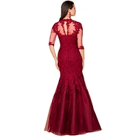 Lara Women's Long Sleeve, Mermaid Lace Gown