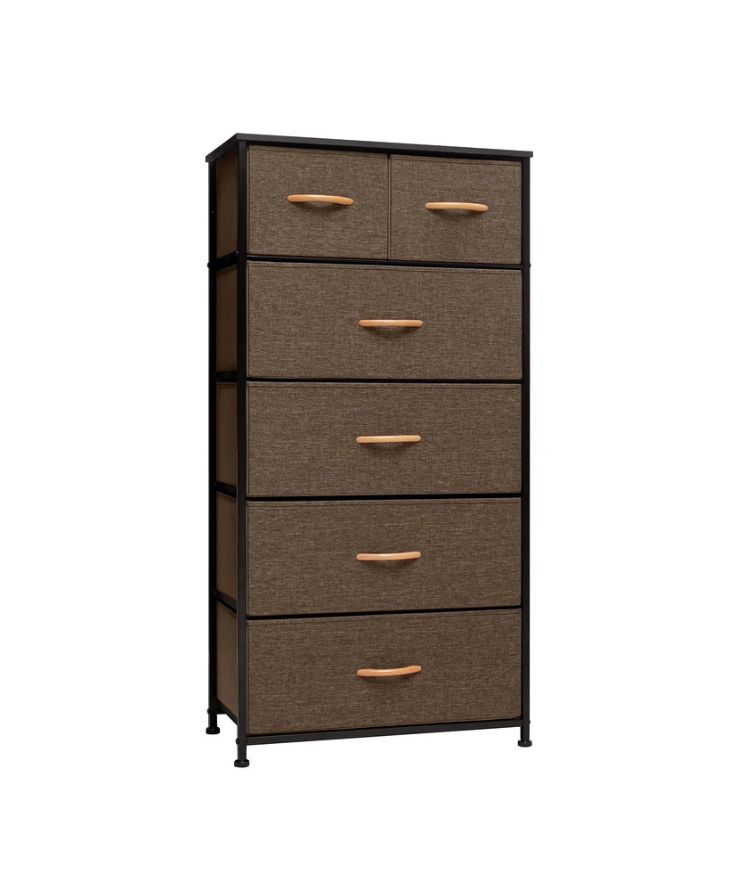Steel and Fabric 6-Drawer Combo Dresser – Functional Storage