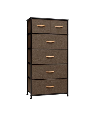 Steel and Fabric 6-Drawer Combo Dresser – Functional Storage