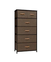 Steel and Fabric 6-Drawer Combo Dresser – Functional Storage