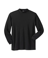 KingSize Big & Tall Mock Turtleneck Long-Sleeve Cotton Tee