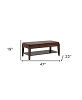 Modern Lift-Top Coffee Table with Storage Shelf and Hidden Compartment
