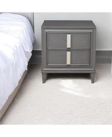 Two-Drawer Contemporary Wood Nightstand for Bedroom Storage