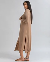 Pietro Brunelli Milano Women's Form-Fitting & Side Slits Maxi Tulip Cardigan