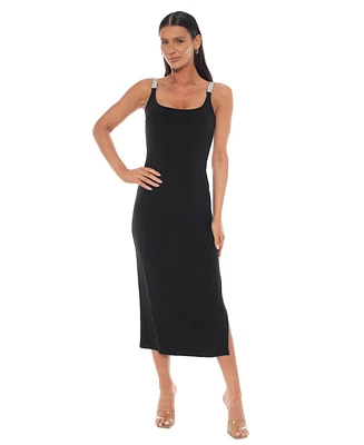 Bebe Women's Jersey Maxi Tank Dress with Rhinestone