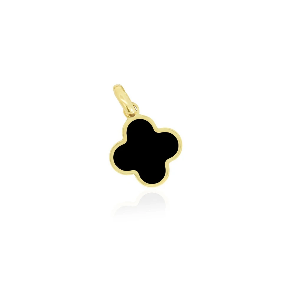 The Lovery Onyx Clover Charm 14 millimeters