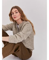 Celtic & Co. Women's Wool Cable Zip Cardigan