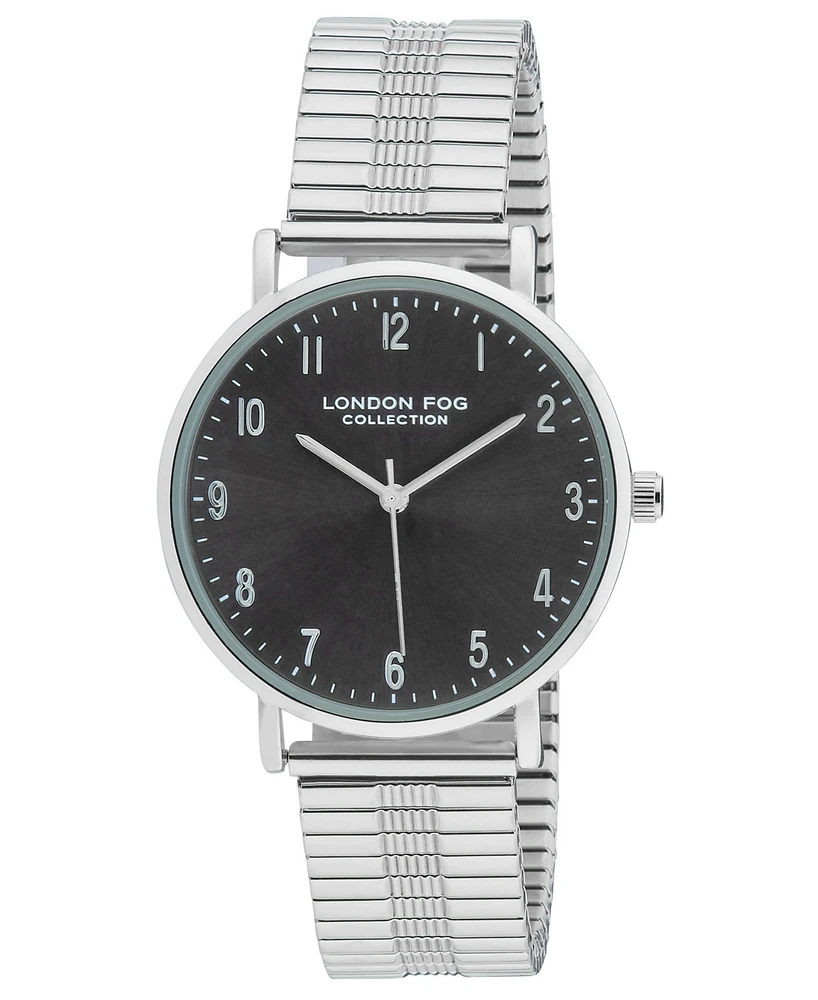 London Fog Unisex Baldwin Silver Link Alloy Watch, 37mm