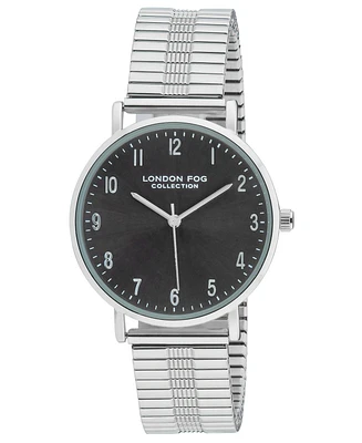 London Fog Unisex Baldwin Silver Link Alloy Watch, 37mm