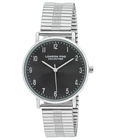 London Fog Unisex Baldwin Silver Link Alloy Watch, 37mm