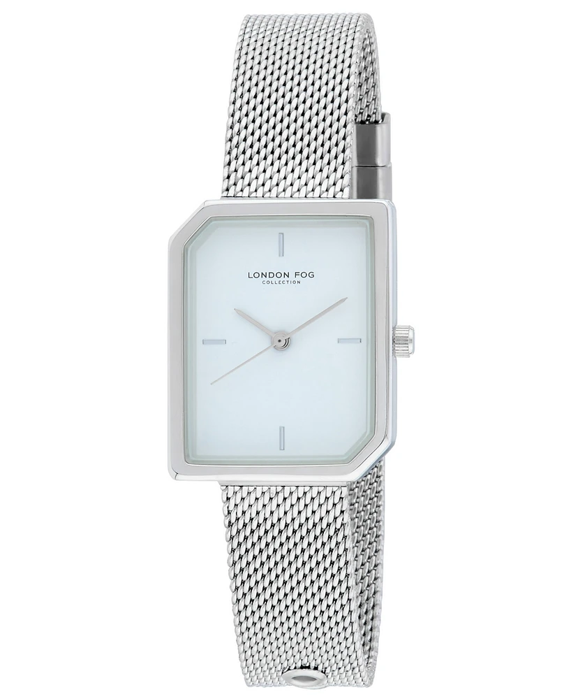 London Fog Unisex Cavern Silver Alloy Mesh Watch, 24mm