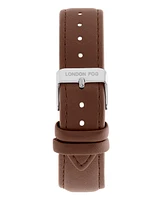 London Fog Unisex Whitehall Brown Leather Watch, 40mm