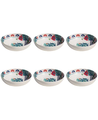 TarHong Desert Succulent 6-Pc. Low Bowls, Service For 6
