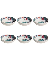 TarHong Desert Succulent 6-Pc. Low Bowls, Service For 6