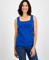 Style & Co Women's Cotton Square-Neck Tank Top, Exclusively at Macy's