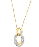 Effy Diamond Interlocking Loop Pendant Necklace (1/2 ct. t.w.) in 14k Gold, 17" + 1" extender
