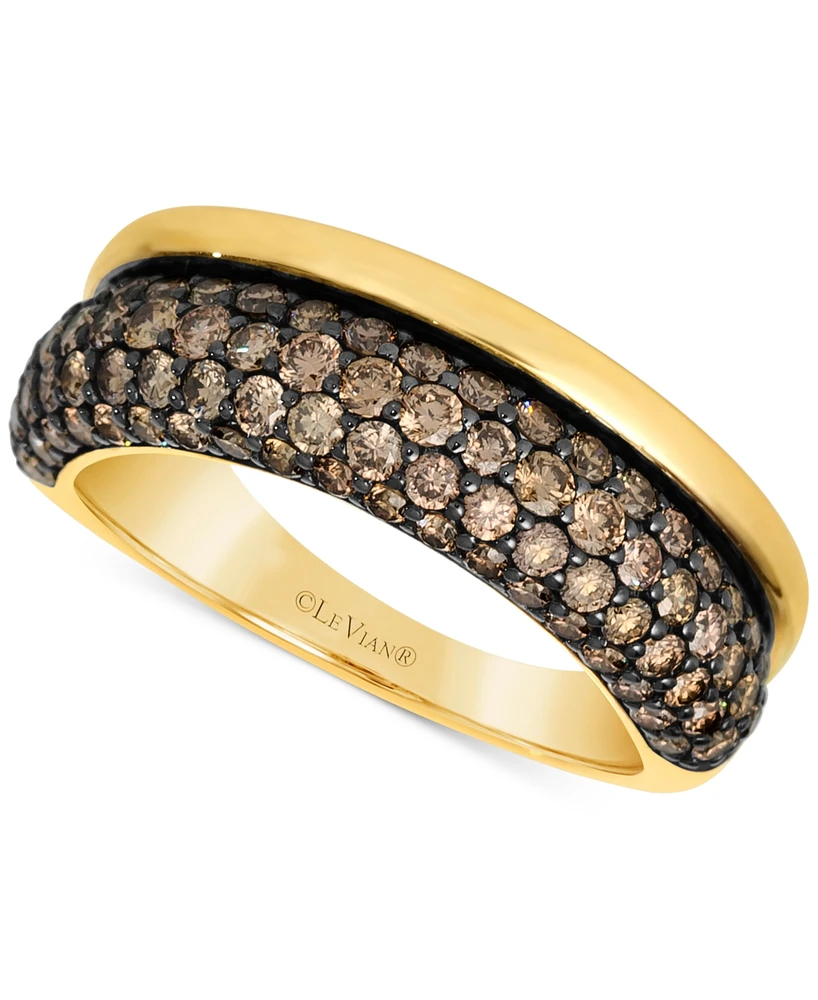 Le Vian Chocolatier Chocolate Diamond Pave & Polished Band (1-1/4 ct. t.w.) in 14k Gold