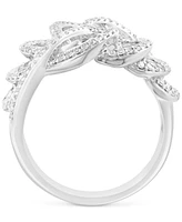 Effy Diamond Round & Baguette Curved Cluster Statement Ring (1-1/2 ct. t.w.) in 14k White Gold