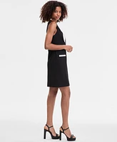 Karl Lagerfeld Paris Women's Bow-Front Scuba-Crepe Sheath Dress