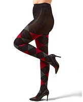 MeMoi Women's Textured Argyle Patterned Sweater Tights