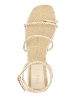 Schutz Women's Kaya Straw Flat Sandals