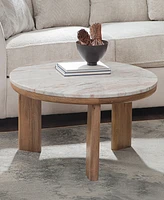 Sidney 36" Round Marble Top Coffee Table