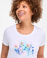Style & Co Women's Iris Graphic Crewneck Short-Sleeve T-Shirt, Exclusively at Macy's