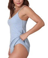 Andie Women's The Amalfi Scoop-Neck Gingham Swim Dress