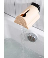 Sperric Toddler Bath Spout Cover Rinse Cup Set- Soft Silicone Bathtub Faucet Safety Guard Cup, 100% Food Grade Silicone, Pink